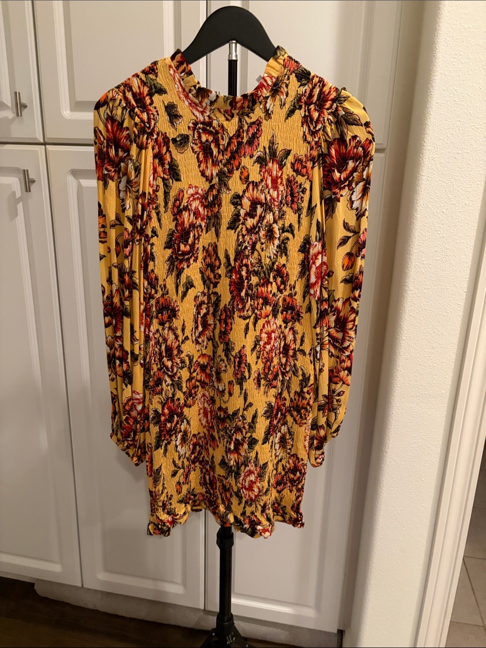 Oliviaceous Yellow Floral Long Sleeve Mini Dress